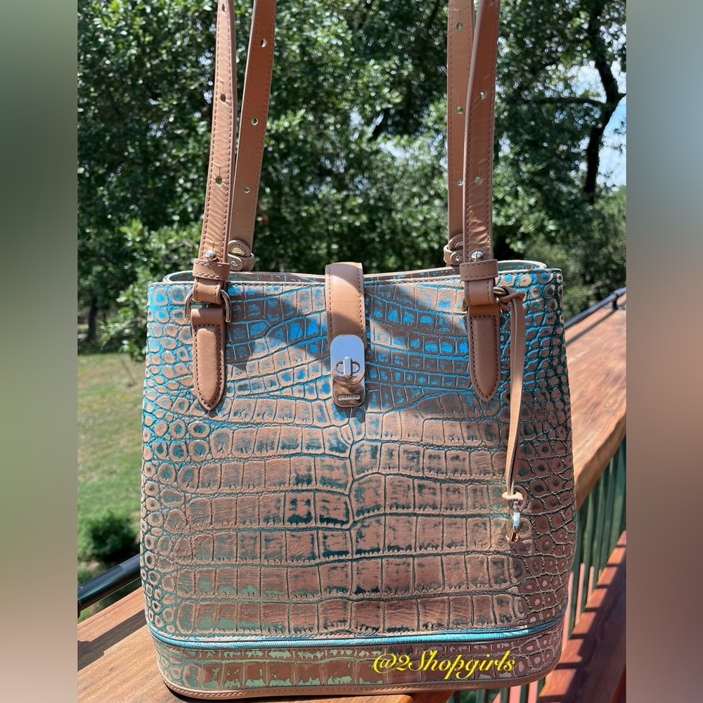 NWT Brahmin Fiora MINERAL BLUE FREMONT Bucket/Tote/Shoulder Bag
